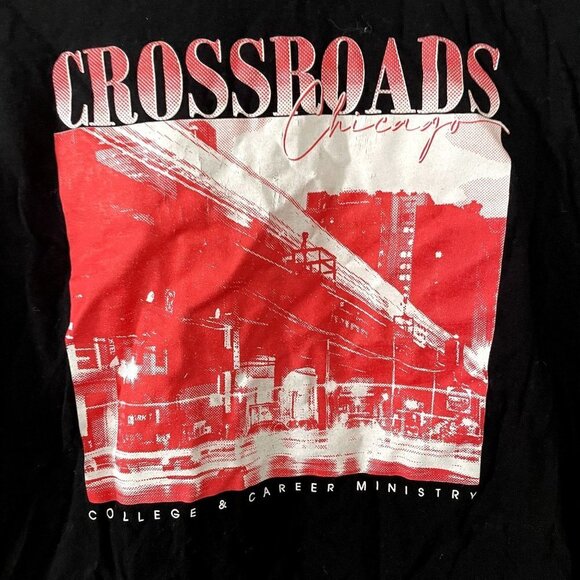 Crossroads black red short sleeved summer t-shirt casual comfortable top - Picture 2 of 4